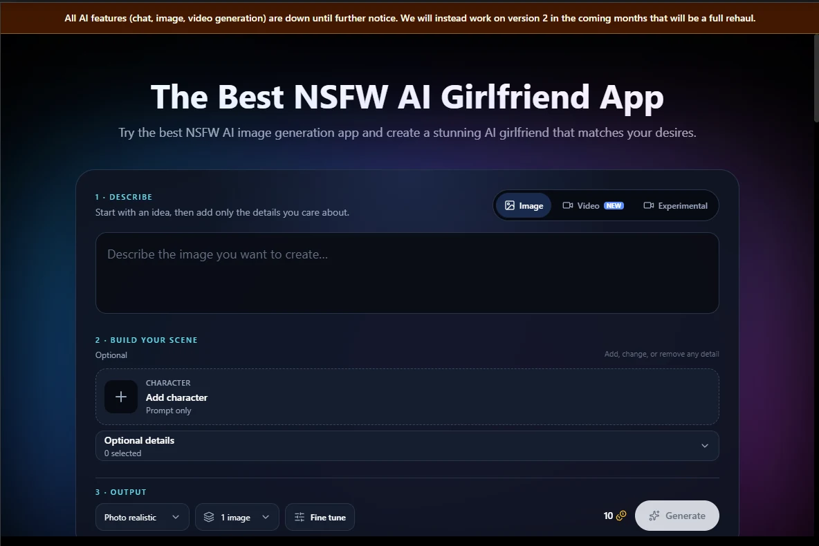 Studio controls on the public Kalon AI website